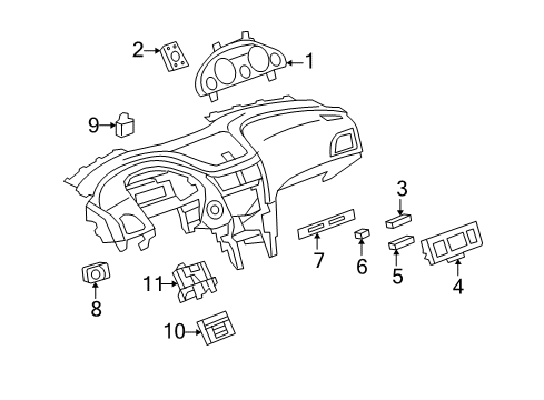 2011 Buick Enclave Cluster & Switches, Instrument Panel Instrument Cluster Assembly Diagram for 23172423