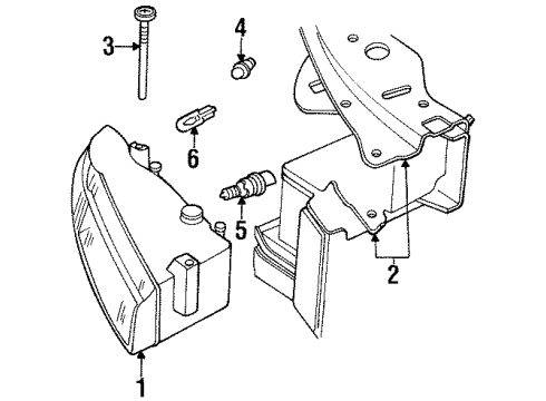 1999 Plymouth Breeze Headlamps Drivers Headlight Replacement Diagram for 4630873AB