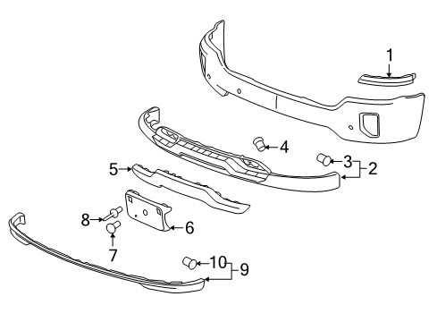 2016 Chevrolet Silverado 1500 Front Bumper Skid Plate Diagram for 23243083