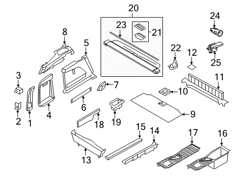 2014 BMW X5 Interior Trim - Rear Body Covering Cross Member Diagram for 51477338805