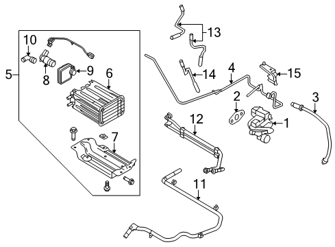 2009 Ford E-250 Powertrain Control Vapor Hose Diagram for 9C2Z-9G297-K