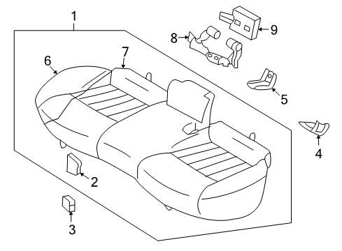 2014 Infiniti QX50 Power Seats Pad & Frame Assembly CUSH, Rear Seat Diagram for 88305-1BM0A