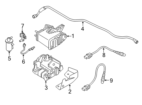 2018 Hyundai Kona Emission Components CANISTER Assembly Diagram for 31410-J9500