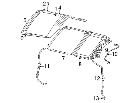 2006 Dodge Magnum Sunroof DEFLECTOR-SUNROOF Wind Diagram for 5137554AC