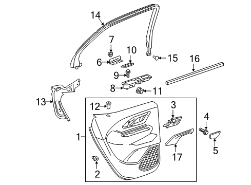 2018 GMC Terrain Interior Trim - Rear Door Water Deflector Diagram for 23361183