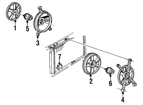 1992 Cadillac Seville Cooling System, Radiator, Water Pump, Cooling Fan Shroud Asm-Fan Diagram for 22052541