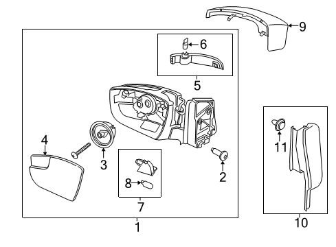 2019 Ford Escape Mirrors Mirror Assembly Diagram for GJ5Z-17682-EA