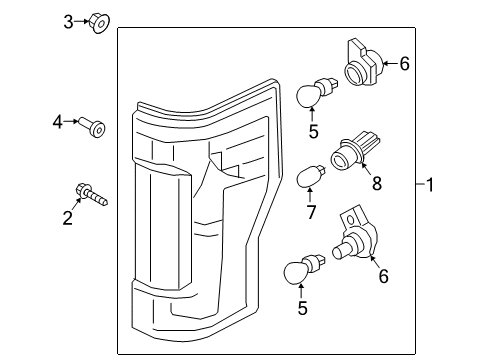 2017 Ford F-250 Super Duty Bulbs Tail Lamp Diagram for HC3Z-13405-F