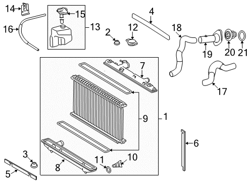 2011 Toyota Camry Radiator & Components Lower Hose Diagram for 16571-0H100