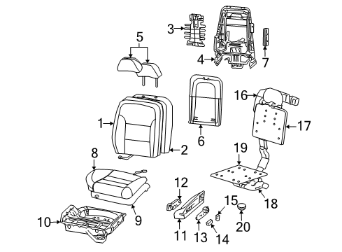 2000 Lincoln LS Front Seat Components Seat Cushion Pad Diagram for YW4Z54632A22BA