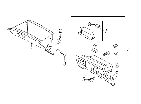 2013 Kia Optima Bulbs Cover Assembly-Glove Box Diagram for 845402T60087