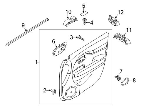 2019 Kia Niro Front Door WEATHERSTRIP-Front Door Belt Inside Diagram for 82241G5000