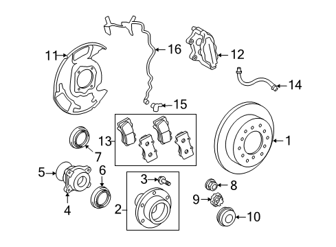 2010 Toyota Land Cruiser Anti-Lock Brakes Cover Sub-Assy, Disc Brake Dust, Front LH Diagram for 47704-60090