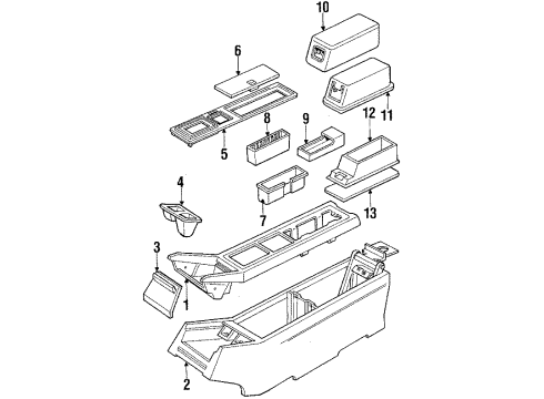 1986 Cadillac Eldorado Console Ashtray Diagram for 1629776