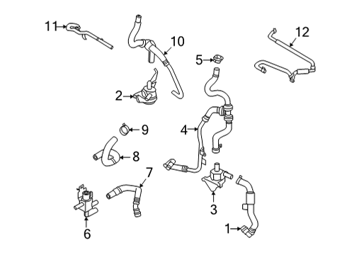 2022 Lincoln Aviator Water Pump Outlet Hose Diagram for L1MZ-8A577-A