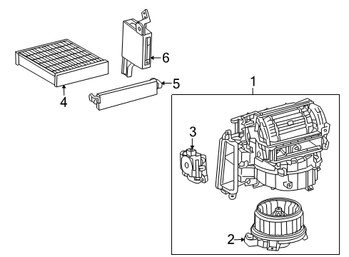 2014 Lexus RX450h Air Conditioner Blower Assembly Diagram for 87130-48291