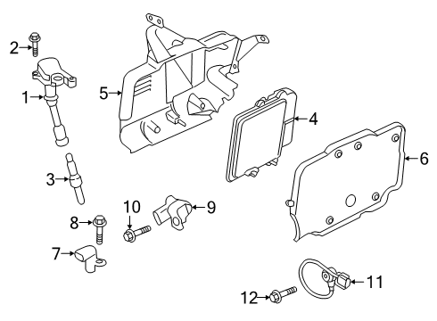 2021 Ford Escape Powertrain Control Camshaft Sensor Bolt Diagram for -W500214-S300