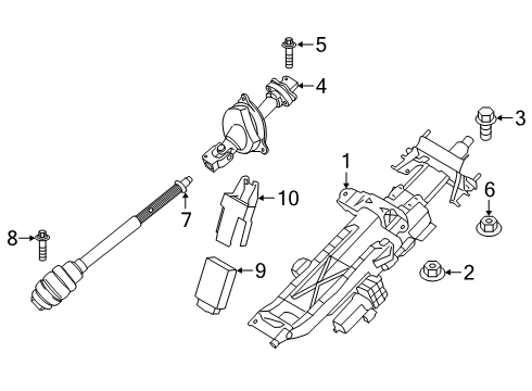 2019 BMW 640i xDrive Gran Turismo Steering Column & Wheel, Steering Gear & Linkage Steering Shaft Diagram for 32306870825