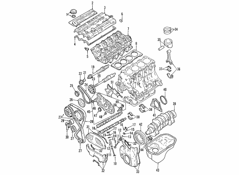 1994 Mitsubishi Galant Engine Parts, Mounts, Cylinder Head & Valves, Camshaft & Timing, Oil Pan, Oil Pump, Balance Shafts, Crankshaft & Bearings, Pistons, Rings & Bearings RETAINER-Valve Spring RETAINER Diagram for MD016483