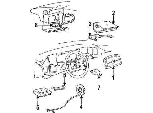 1993 Cadillac Fleetwood Air Bag Components Sensor Asm-Inflator Restraint Front End Sheet Metal (LH) Diagram for 16165049