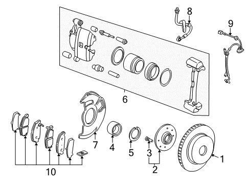 2005 Honda Civic Anti-Lock Brakes Modulator Assembly Diagram for 57110-S5A-D60