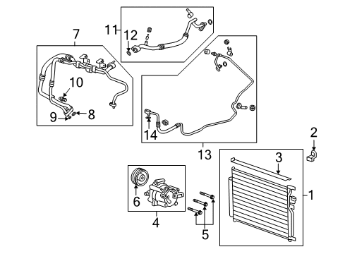 2008 Saturn Vue A/C Condenser, Compressor & Lines Hose Asm-A/C Evaporator Thermal Expansion Valve Diagram for 25891832