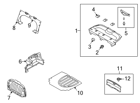 2010 Kia Forte Interior Trim - Rear Body Trim Assembly-Package Tray Diagram for 856101M5002I