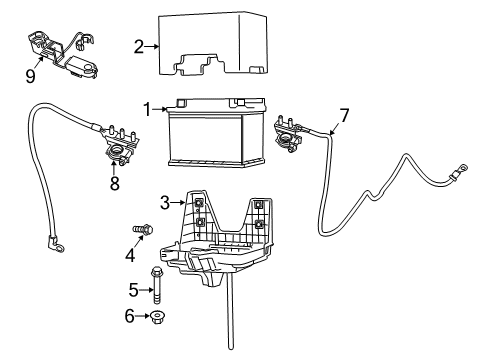 2018 Fiat 500 Battery Bolt-HEXAGON Head Diagram for 6509159AA