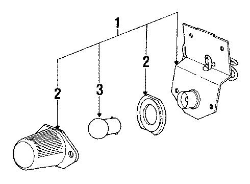 1993 Dodge Ramcharger License Lamps Lamp-License (Step Bumper) Diagram for 56003688