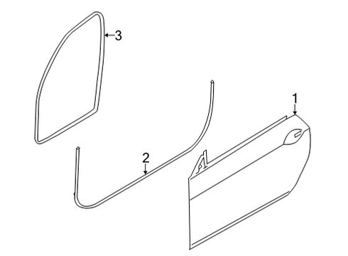 2022 BMW 430i xDrive Door & Components DOOR WEATHERSTRIP Diagram for 51765A085F3