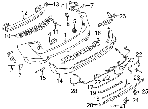 2019 Lincoln MKC Parking Aid Support Bracket Diagram for EJ7Z-17D942-A