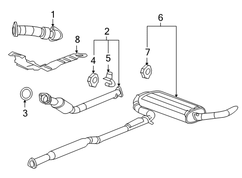 2008 Pontiac Torrent Exhaust Components Plate Asm-Exhaust Mani Pipe Hanger Anchor Diagram for 21991184