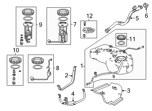 2017 Acura RDX Filters Meter Set Diagram for 17047-TX4-A00