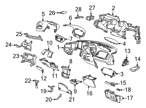 1999 Ford F-250 Instrument Panel Headlamp Switch Diagram for XL3Z-11654-AAA