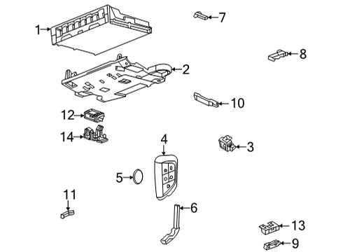 2021 Cadillac CT5 Keyless Entry Components Battery Pkg, Remote Control Door Lock Transmitter *Install .10 Diagram for 19333114