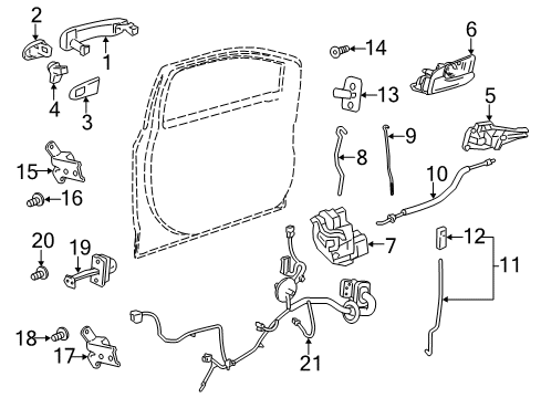 2012 Chevrolet Sonic Front Door Motor Asm-Front Side Door Window Regulator Diagram for 96964420