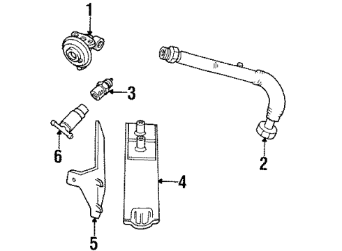 1992 Ford Taurus Emission Components EGR Tube Diagram for F1DZ-9D477-B