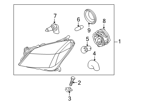 2008 Saturn Astra Bulbs Headlamps Diagram for 93357457