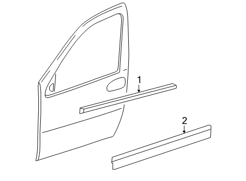 2006 Chevrolet Uplander Exterior Trim - Front Door Body Side Molding Diagram for 25915117
