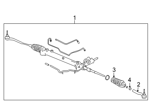 2006 Cadillac STS P/S Pump & Hoses, Steering Gear & Linkage Outer Tie Rod Diagram for 88957172