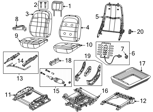 2014 Ram ProMaster 3500 Driver Seat Components HEADREST-Front Diagram for 5YU32LXKAA