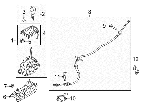 2015 Ford Fusion Gear Shift Control - AT Shift Control Cable Diagram for DG9Z-7E395-L