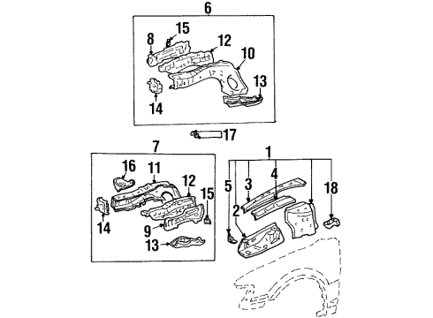 2000 Chevrolet Prizm Structural Components & Rails PLUG, RR S Diagram for 94853770