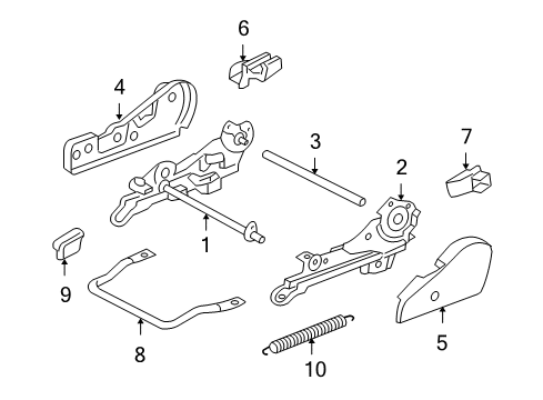 2003 Toyota Celica Tracks & Components Adjuster Diagram for 72011-20290