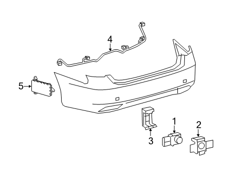 2016 Lexus LS460 Parking Aid Sensor, Ultrasonic Diagram for 89341-50060-A4