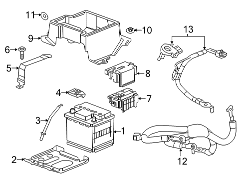 2018 Chevrolet Volt Hybrid Components, Battery, Cooling System Vent Hose Diagram for 84319878