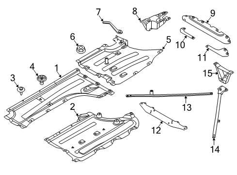 2022 BMW X3 Under Cover & Splash Shields Mounting Bracket Diagram for 51617391460
