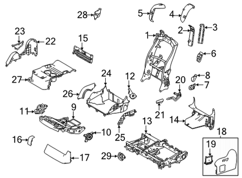 2022 Toyota Sienna Second Row Seats Armrest Cap Diagram for 72848-08040-B0
