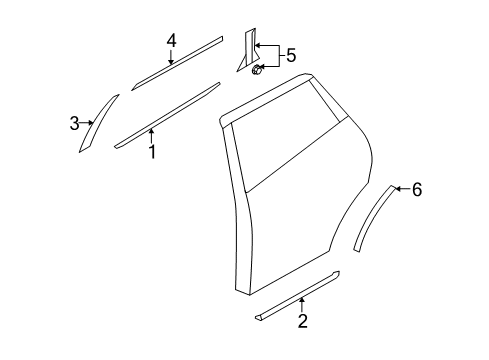 2009 Nissan Murano Exterior Trim - Rear Door Protector - Rear Door, R Diagram for 82892-CA000