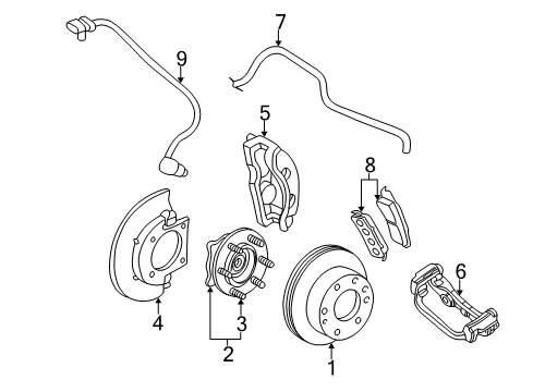 2007 GMC Sierra 2500 HD Classic Anti-Lock Brakes Brake Pressure Modulator Valve Assembly Diagram for 89027171